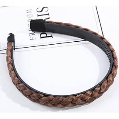 Bờm tóc nam nữ unisex kiểu giả tóc tết dễ thương BN97 mẫu mới - Cà phê S5