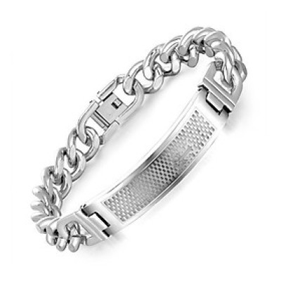 Vòng tay nam mặt chữ nhật chấm ca rô hình thập giá MST91