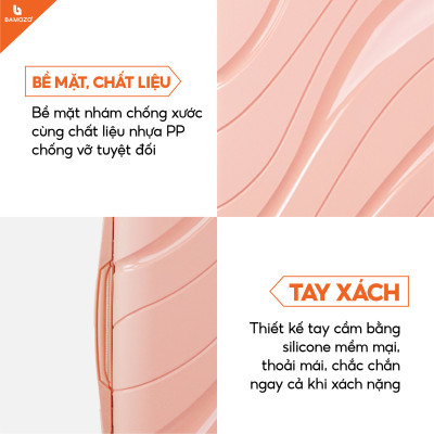 Vali Du Lịch Nancy Bamozo Nhựa PP Cao Cấp, Vali Kéo Du Lịch Chống Va Đập - Bảo Hành 5 Năm.