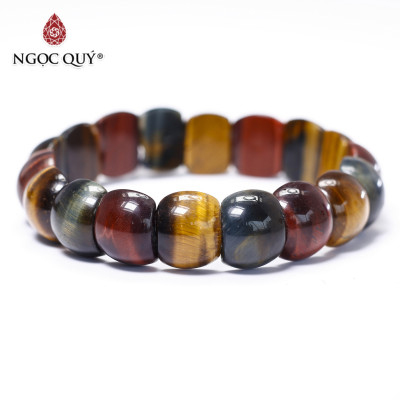 Vòng tay bản đá mắt hổ tam tài - Ngọc Quý Gemstones