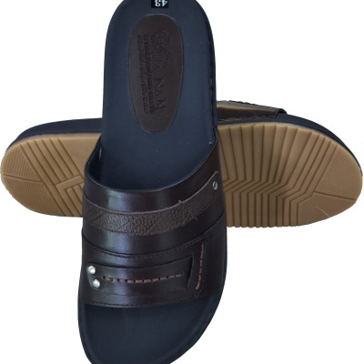 Dép nam quai ngang da bò thật HÀ NAM cao cấp DN275