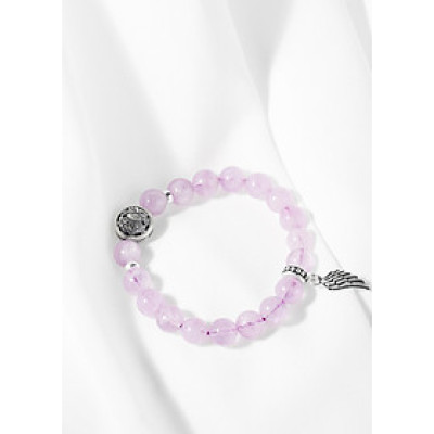 Vòng thạch anh tím ngọc phối charm cánh bạc Ngọc Quý Gemstones