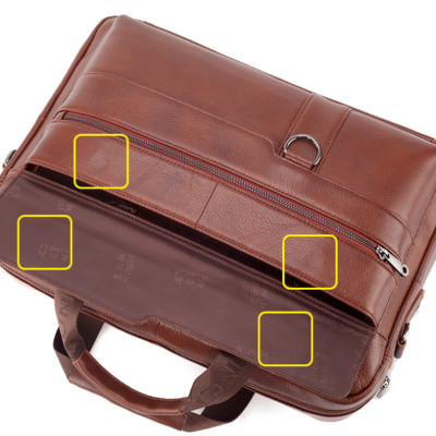 Túi xách nam da bò thật cao cấp phong cách mới 15,6"