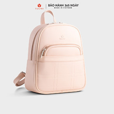 Balo Yuumy ( Thời trang nữ họa tiết đường kẻ ô vuông cỡ trung - Balo da Seasand YBA101 )