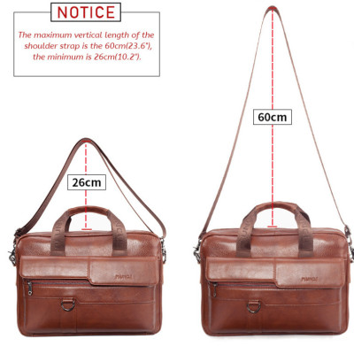 Túi xách nam da bò thật cao cấp phong cách mới 15,6"