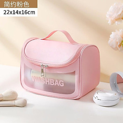 Túi đựng mỹ phẩm du lịch WashBag có quai xách mini trong suốt, Túi đựng đồ trang điểm chống nước