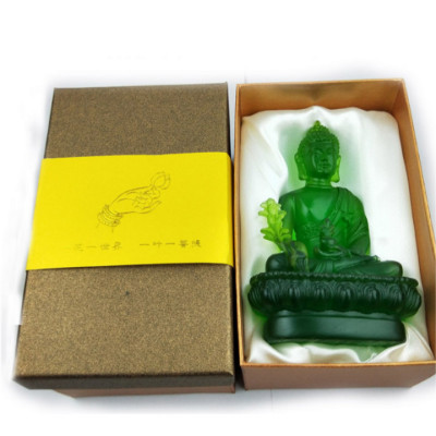 Bộ tượng phật dược sư lưu ly xanh ngọc có đèn đổi màu