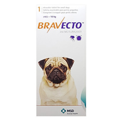 Thuốc Hỗ Trợ Điều Trị Rận Tai Ve Ghẻ Bọ Chét Chấy Chó MSD Bravecto410 (4 - 10 kg)