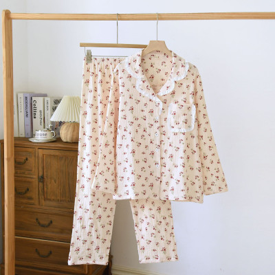 Bộ Đồ Mặc Nhà Dài Tay Chất Liệu Xô Muslin Hàng Cao Cấp