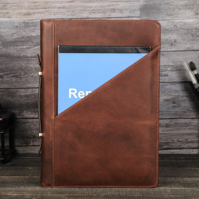 Cặp Da Bò Da Ngựa Tích Hợp Đai Cố Định Bảo Vệ Máy dành cho Macbook Pro 14.2 inch / Macbook Air 15.3 inch / Macbook Pro 15.4 inch / Macbook Pro 16 inch - Hàng Chính Hãng