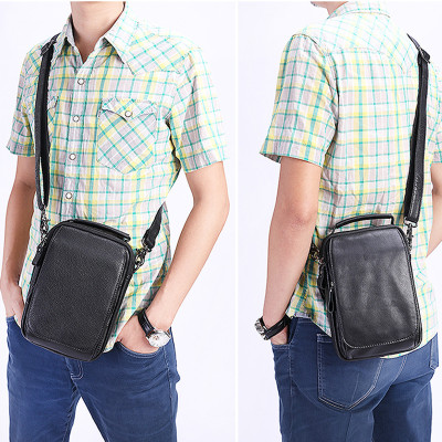 Túi đeo chéo nam, túi xách tay da bò thật Bụi Leather DC104 - Da bò Mill cao cấp, Unisex - Bảo Hành 12 tháng