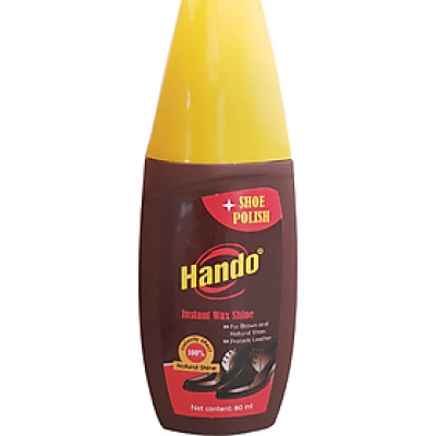 Xi nước đánh giày da, đồ da Hando 80ml (màu Nâu)