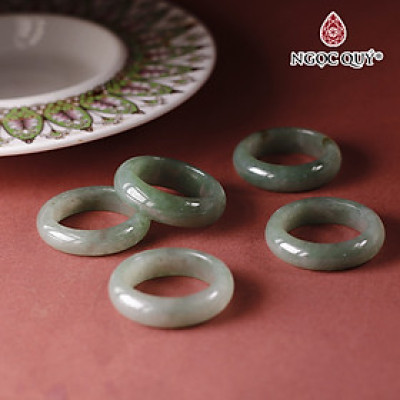 Nhẫn cẩm thạch - ngọc phỉ thúy du thanh nếp băng type A ni 19 mệnh hỏa, mộc - Ngọc Quý Gemstones