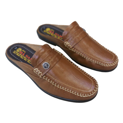 Dép Bít Mũi Nam Da Bò Thật TiTi ĐÔ Cao Cấp GSB20120d