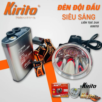 Đèn pin đội đầu siêu sáng Thương hiệu Kirito nhật bản sáng 24h liên tục,chống nước chuẩn ip67