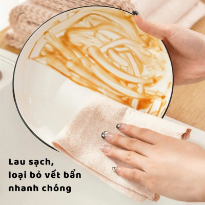 COMBO 10 Khăn Lau Xơ Mướp Đa Năng Lau Bề Mặt, Đánh Bay Dầu Mỡ 20cm x 20cm Siêu Thấm Hút Kháng Khuẩn An Toàn TÁI SỬ DỤNG NHIỀU LẦN