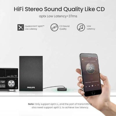 Ugreen UG70304CM279TK v5.0 3.5mm bộ nhận Bluetooth dùng cho xe hơi hay cổng âm thanh Aux - HÀNG CHÍNH HÃNG