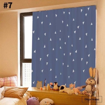 Rèm Cửa Sổ Dán Tường Trang Trí, Derco Phòng Ngủ, Chất liệu Poly Cotton, Hoạ tiết, Nhiều Kích Thước