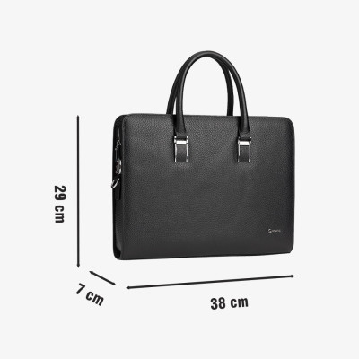 Túi Xách, Cặp Thời Trang Nam Khóa Số Cao Cấp Da Bò Mill CTS12 Đen