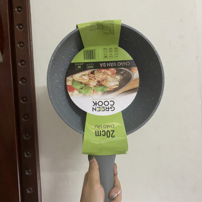 Chảo đáy từ vân đá chống dính GREEN COOK 24 -26 - 28cm tay cầm chịu nhiệt - Hàng chính hãng
