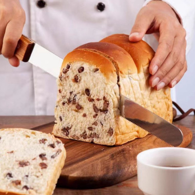 Dao Cắt Bánh Mì Bánh Ngọt Bánh Sinh Nhật ,Răng Cưa Tay Cầm Gỗ 38cm