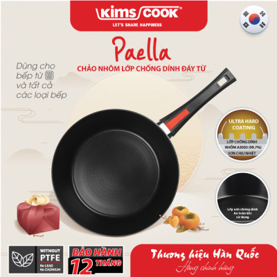 [CHỐNG DÍNH TỐT] Chảo Paella KimsCook PBO31 - Hợp Kim Nhôm Chống Dính - Dùng Cho Mọi Bếp - Hàng Chính Hãng