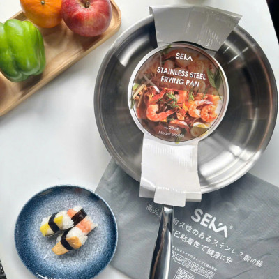 Chảo Inox Seka TriMax SK6050 3 Lớp Nguyên Khối Chống Dính 26 - 28cm Dùng Cho Mọi Loại Bếp