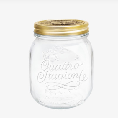 Quattro bộ nắp vặn bằng thiếc cho lọ thủy tinh Bormioli Rocco Ý - Hàng Chính Hãng