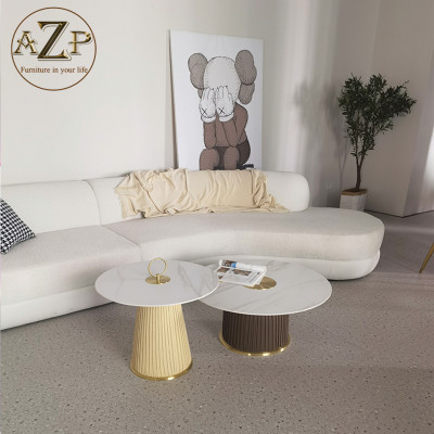 Bàn Sofa Mặt Đá Nhóm Cao Cấp Dòng Đương Đại AZP-966 Xu Hướng Mới Nhất 