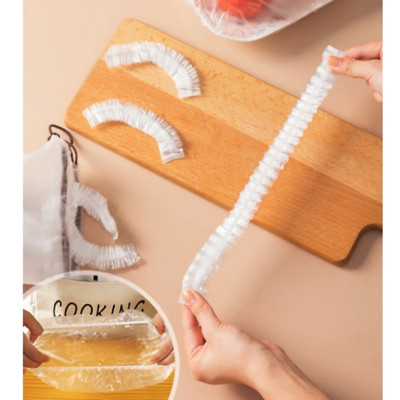 Set 100 màng bọc KG78 túi gấu bọc thực phẩm PE có chun bọc đồ ăn co giãn tái sử dụng - Hàng chính hãng