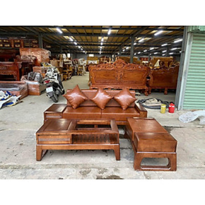 Bộ sofa văng phòng khách gỗ sồi JNTV21 Juno Sofa KT 2m3 phù hợp chung cư, căn hộ
