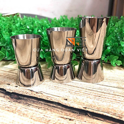 Ly Định Lượng Inox 2 Đầu - Combo 3 ly (20/30 - 20/40- 25/50 c.c). Dụng cụ pha chế dùng định lượng pha Cocktail