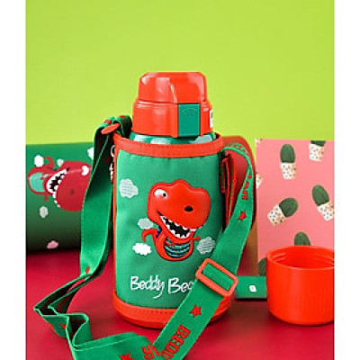 Bình giữ nhiệt Trẻ em Beddybear - Dung tích 600 ml - 2 Nắp thay thế - hình khủng long - Phù hợp bé từ 2 tuổi trở lên - Bảo hành chính hãng Beddy Bear 2 năm