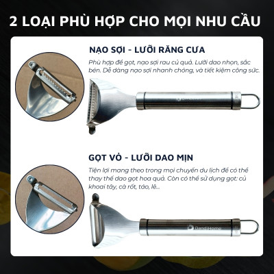 Dụng cụ gọt vỏ, nạo sợi inox 304 DandiHome cao cấp