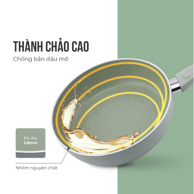 Chảo Chống Dính Vân Đá Elmich EL-4710OL, Hàng Chính Hãng, Dùng Được Trên Mọi Loại Bếp - JoyMall
