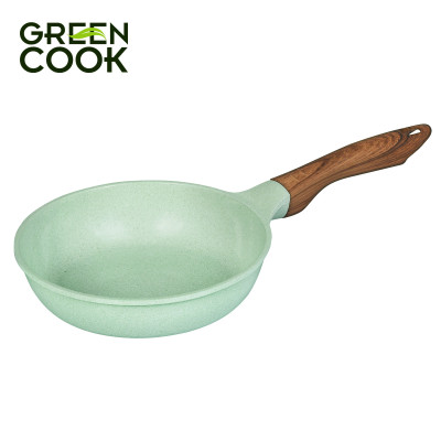 Chảo đúc đáy từ chống dính men đá ceramic xanh ngọc 24 cm Green Cook GCP06-24IH công nghệ Hàn Quốc - Hàng chính hãng