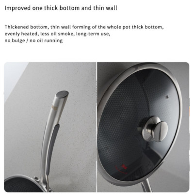 Chảo sâu lòng sử dụng công nghệ phủ chống dính là khoan khắc bề mặt inox 304 cao cấp DSP - Có 2 kích thước 32cm và 34cm - HÀNG NHẬP KHẨU