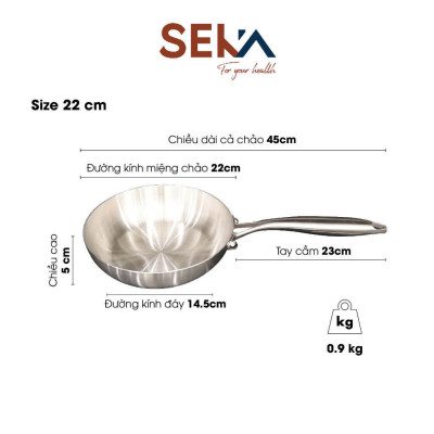 Chảo Chống Dính Tự Thân Seka Cạn Lòng SK630 - Chất Liệu Cao Cấp, Nấu Ăn Dễ Dàng