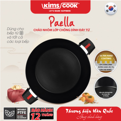 [CHỐNG DÍNH TỐT] Chảo Paella KimsCook PBO31 - Hợp Kim Nhôm Chống Dính - Dùng Cho Mọi Bếp - Hàng Chính Hãng