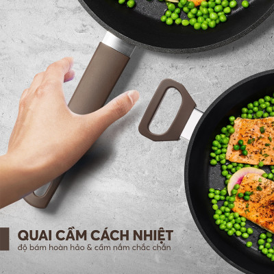 Chảo Chống Dính Siêu Bền Nhập Khẩu Elmich EL-8124 Size 24-28cm, Hàng Chính Hãng,Dùng Mọi Bếp-JoyMall