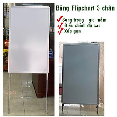 Bảng Flipchart 3 chân viết bút lông -Trắng-0,8x1,2m