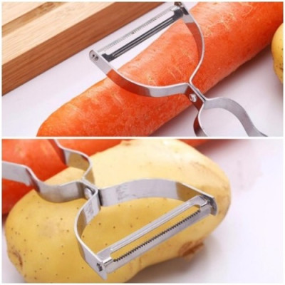 Nạo rau, củ, quả Kokubo bằng inox không gỉ, lưỡi gọt có thể xoay tròn luân phiên hai đầu - nội địa Nhật Bản 