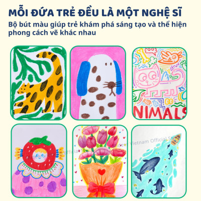 Bộ bút màu cho bé Mideer Portable Art Gift Box 6 in 1, hộp bút nghệ sĩ kèm kéo gọt bút keo dán