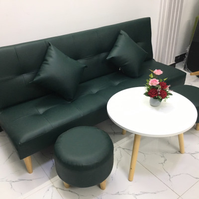 Bộ ghế sofa bed, sofa giường màu xanh lục cả bộ SB15