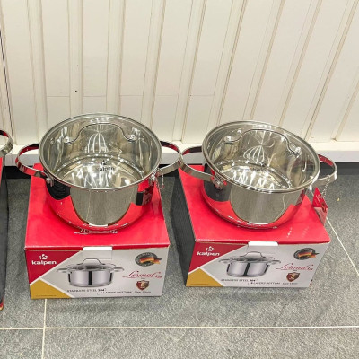 Nồi inox 304 cao cấp 5 đáy Kalpen Lermat size 20cm - Hàng chính hãng