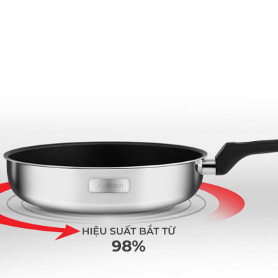 Bộ chảo inox chống dính đáy liền Elmich 2102OL size 20, 26cm, Hàng chính hãng, dùng được mọi loại bếp - JoyMall