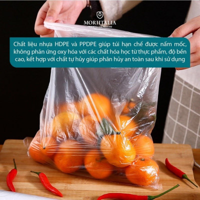 Túi đựng thực phẩm Laspalm tự hủy an toàn tiện lợi TDTP30006842, TDTP40006828, TDTP20006835, DTP40006811 (120 túi/cuộn) nhiều size