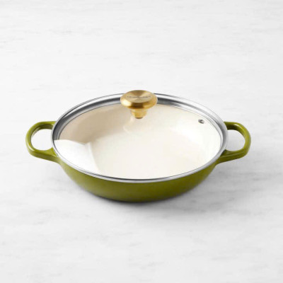 Chảo gang 2 quai kèm vung kính Le Creuset 28cm Hàng chính hãng