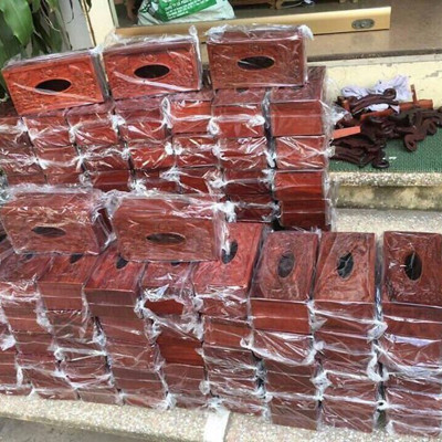 Hộp đựng giấy ăn gỗ Hương cao cấp - Mian .vn ( hình thật )