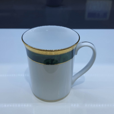 Cốc sứ cao cấp Noritake M164/T91332K, mạ vàng, hoa văn vân đá cẩm thạch màu xanh lá, dung tích 250ml - Hàng chính hãng